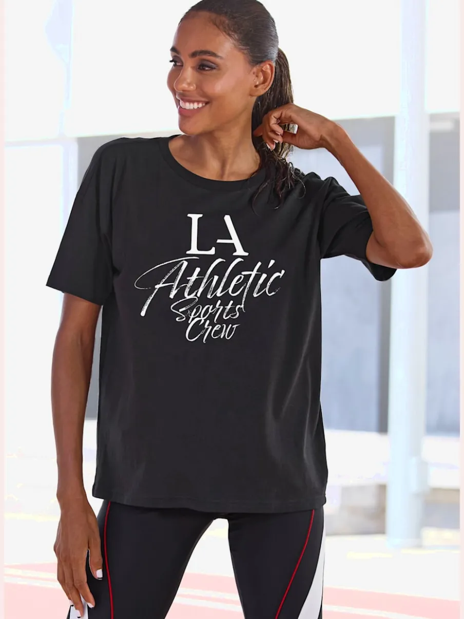 T-shirt ample avec inscription sportive et manches larges
