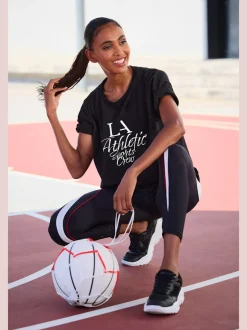 T-shirt ample avec inscription sportive et manches larges