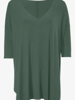 T-shirt ample à col en V manches trois quart fluidité assurée