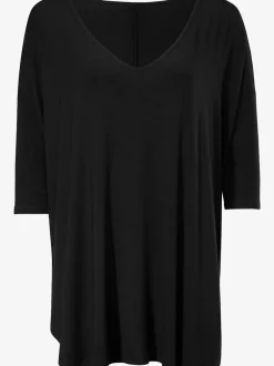 T-shirt ample à col en V manches trois quart fluidité assurée