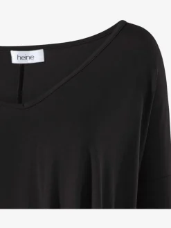 T-shirt ample à col en V manches trois quart fluidité assurée