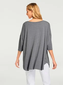T-shirt ample à col en V manches trois quart fluidité assurée