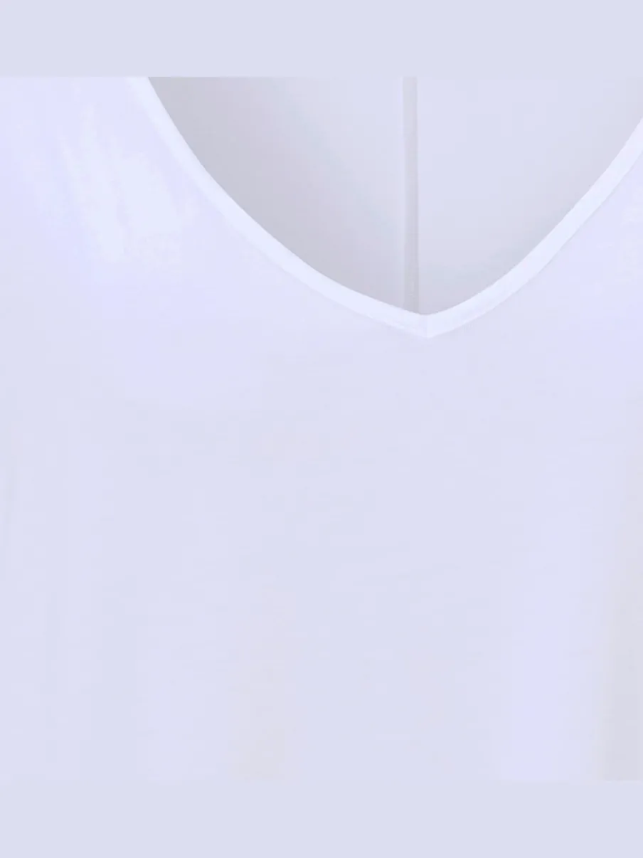 T-shirt ample à col en V manches trois quart fluidité assurée