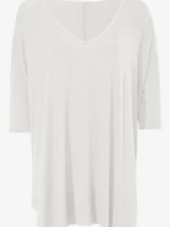 T-shirt ample à col en V manches trois quart fluidité assurée