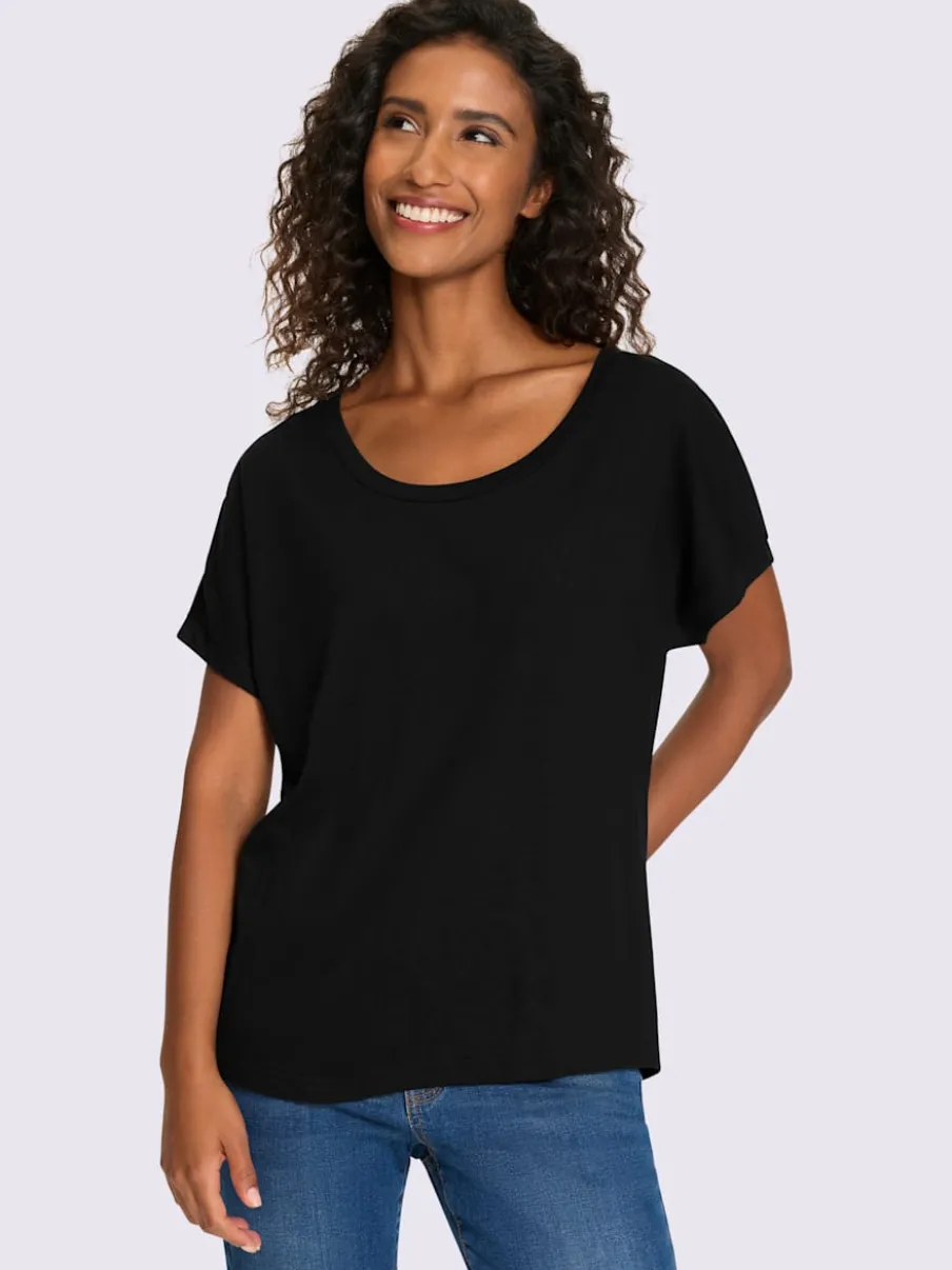 T-shirt ample à encolure ronde et mancherons décontractés