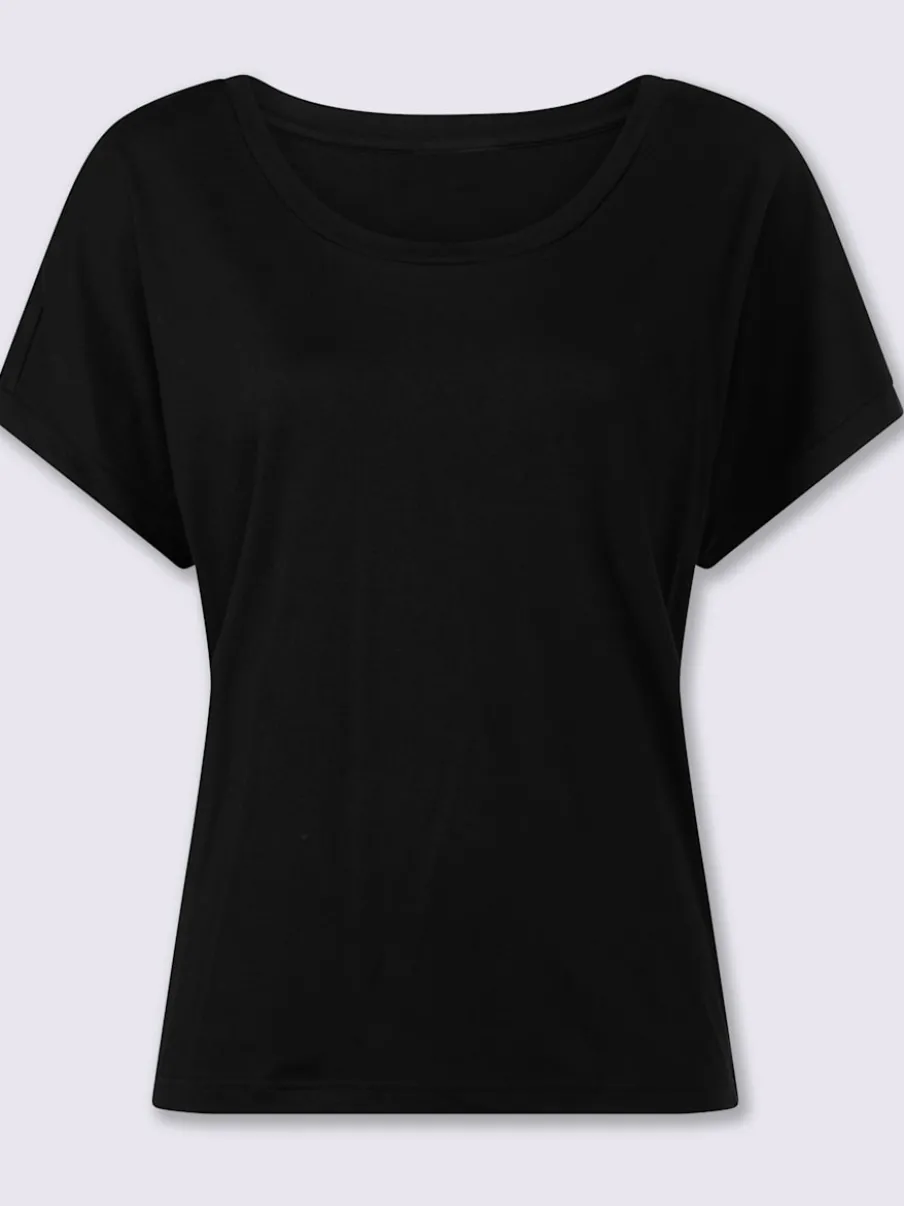 T-shirt ample à encolure ronde et mancherons décontractés