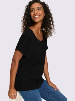 T-shirt ample à encolure ronde et mancherons décontractés