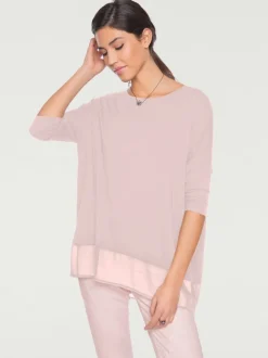 T-shirt ample fluide avec large ourlet en mousseline