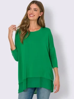 T-shirt ample fluide avec large ourlet en mousseline