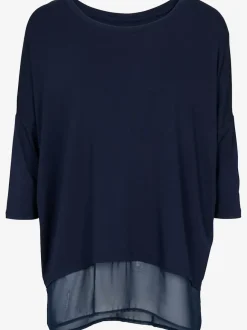 T-shirt ample fluide avec large ourlet en mousseline