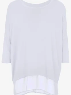T-shirt ample fluide avec large ourlet en mousseline