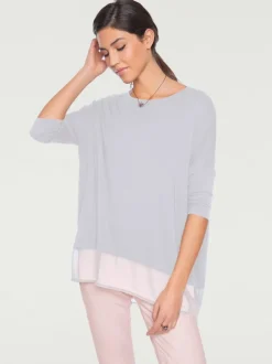 T-shirt ample fluide avec large ourlet en mousseline