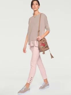 T-shirt ample fluide avec large ourlet en mousseline