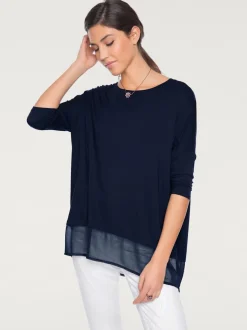 T-shirt ample fluide avec large ourlet en mousseline