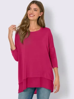 T-shirt ample fluide avec large ourlet en mousseline