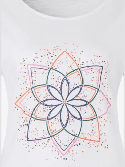 T-shirt avec col arrondi et imprimé floral détaillé
