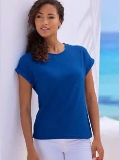 T-shirt avec col rond et manches courtes en polyester recyclé
