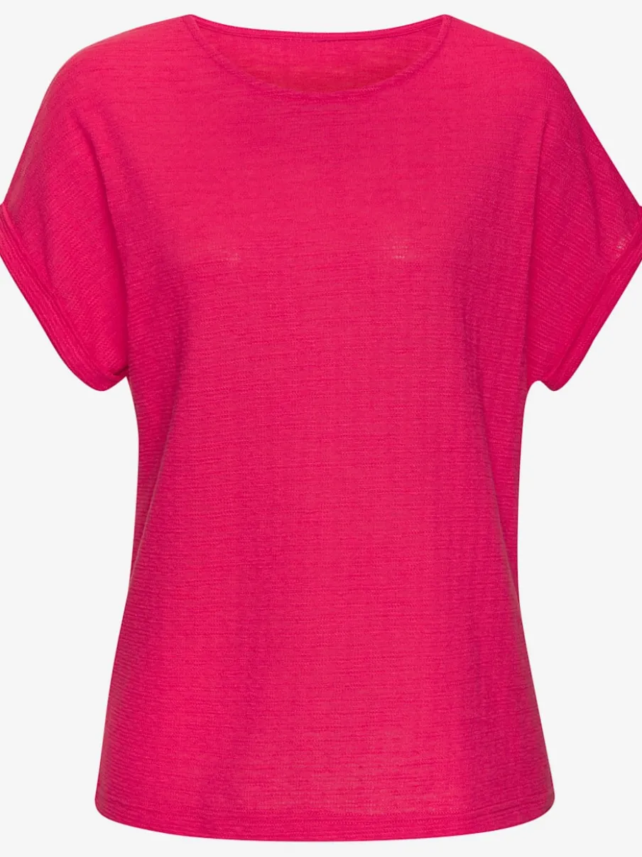 T-shirt avec col rond et manches courtes en polyester recyclé