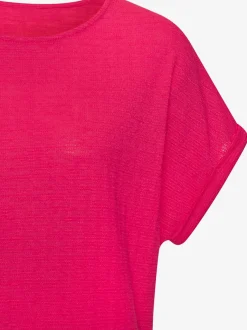 T-shirt avec col rond et manches courtes en polyester recyclé