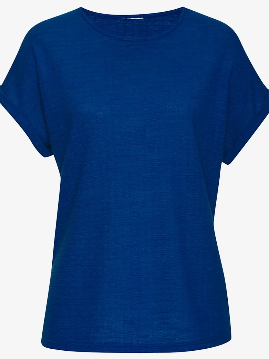 T-shirt avec col rond et manches courtes en polyester recyclé