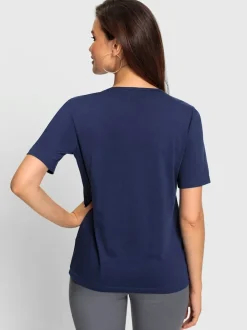T-shirt avec empiècement en dentelle et manches courtes