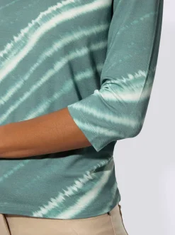 T-shirt avec encolure ronde et manches 3/4 en batik