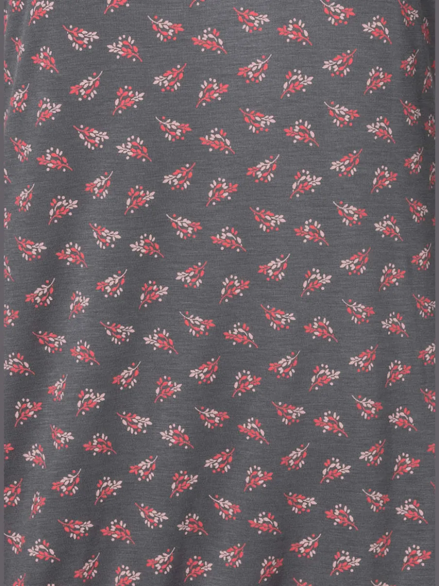 T-shirt avec petit nœud et découpes aux manches fleuries