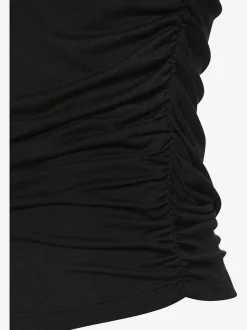 T-shirt basique avec fronce latérale en jersey extensible