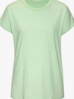 T-shirt basique à col rond avec manches courtes en coton.