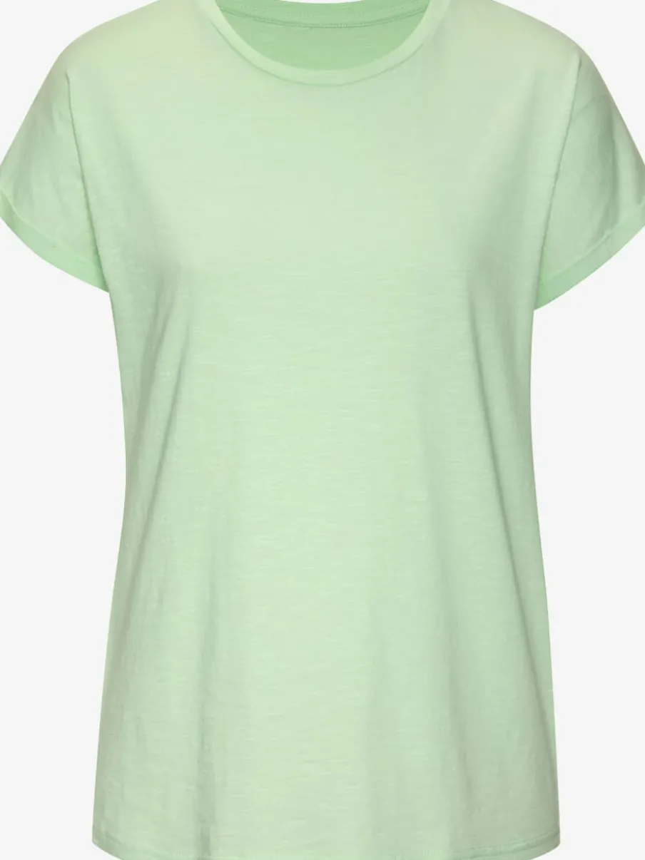 T-shirt basique à col rond avec manches courtes en coton.