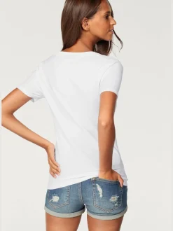 T-shirt basique à col rond et manches courtes en coton