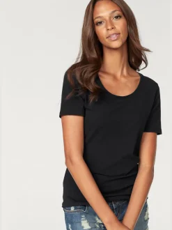 T-shirt basique à col rond et manches courtes en coton