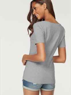 T-shirt basique à col rond et manches courtes en coton