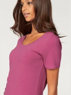 T-shirt basique à col rond et manches courtes en coton