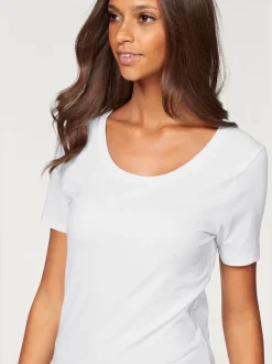 T-shirt basique à col rond et manches courtes en coton