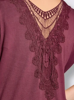T-shirt broderie décorative au dos