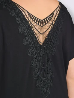 T-shirt broderie décorative au dos
