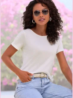 T-shirt classique à encolure ronde avec manches courtes en jersey doux