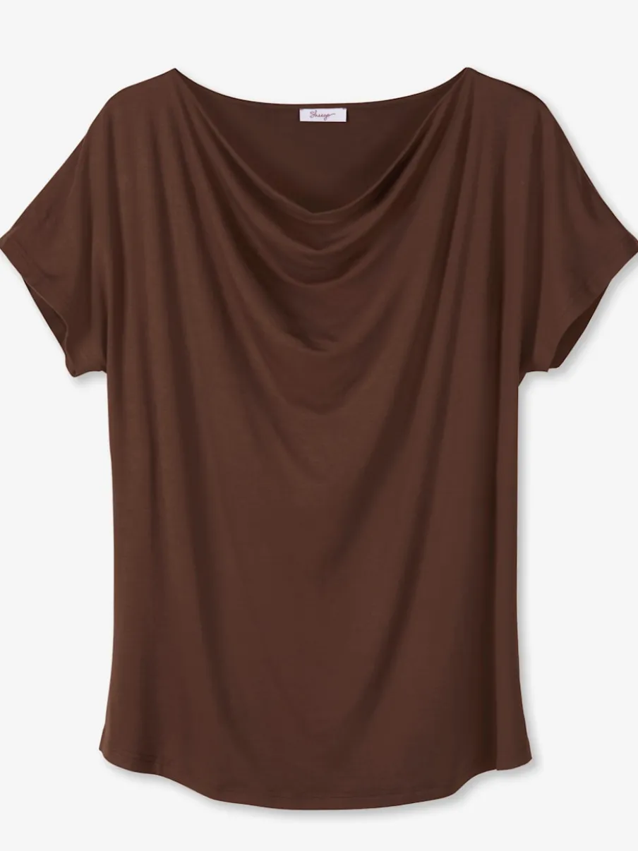 T-shirt à col bénitier col bénitier flatteur