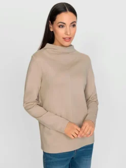 T-shirt à col montant avec couture centrale devant douce