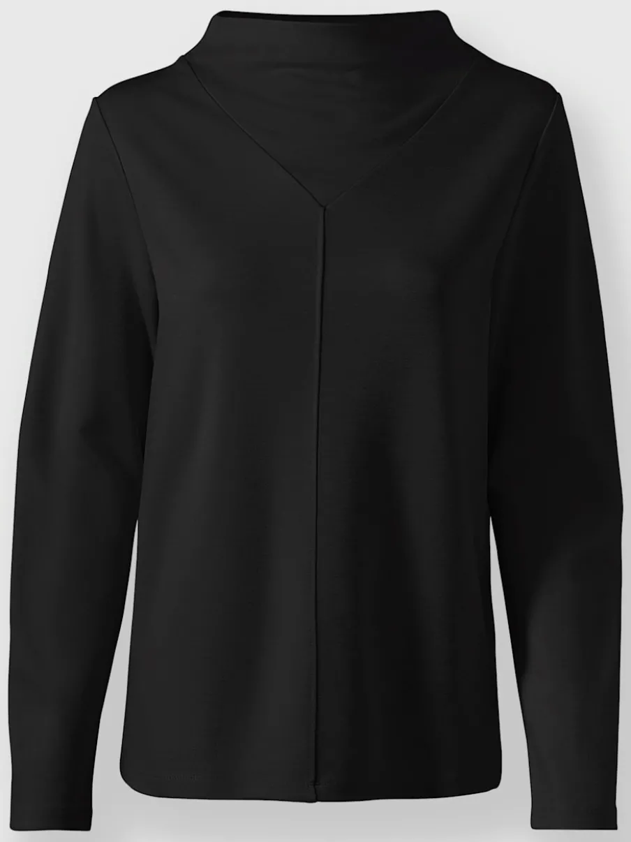 T-shirt à col montant avec couture centrale devant douce