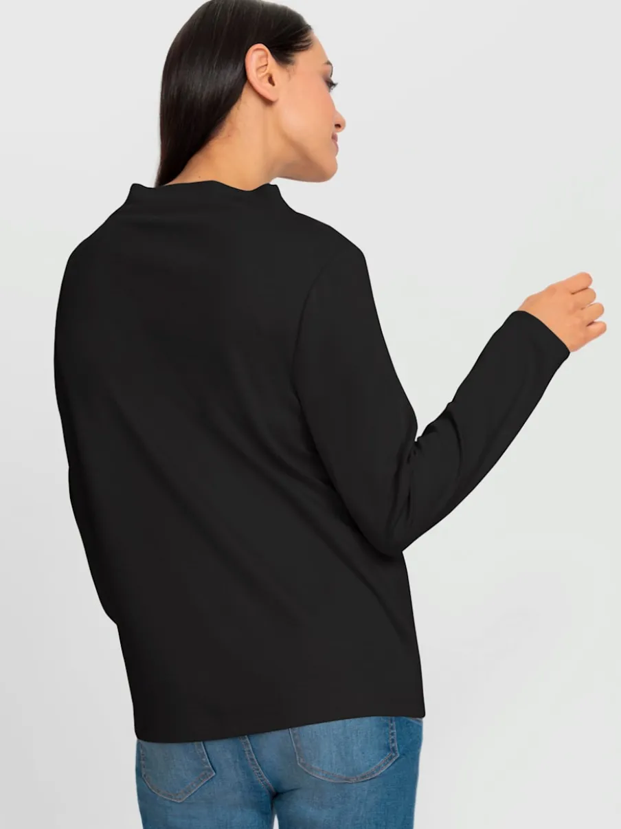 T-shirt à col montant avec couture centrale devant douce