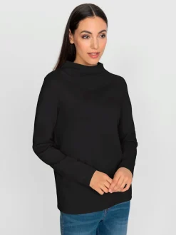 T-shirt à col montant avec couture centrale devant douce