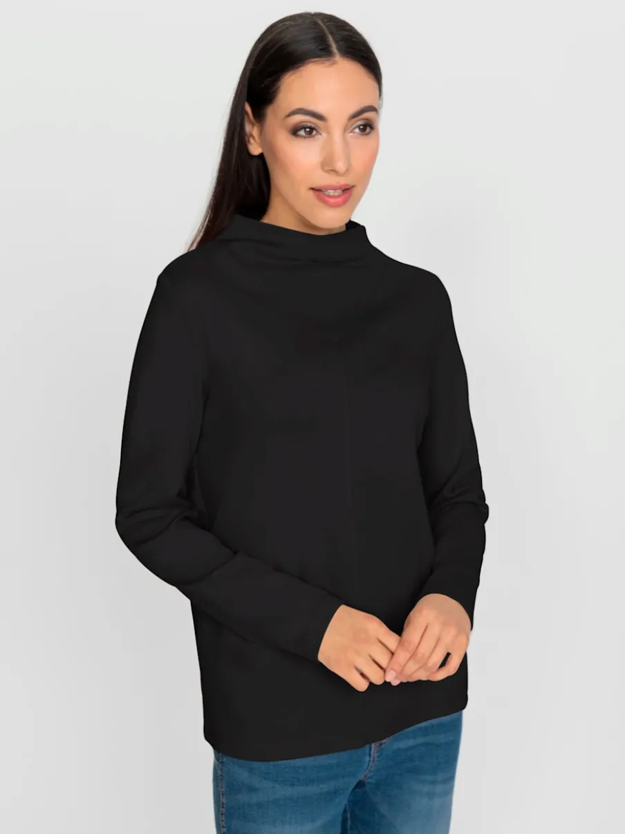 T-shirt à col montant avec couture centrale devant douce