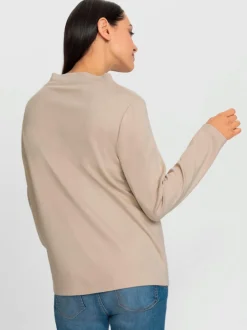 T-shirt à col montant avec couture centrale devant douce