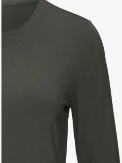 T-shirt à col montant avec fronces aux manches longues