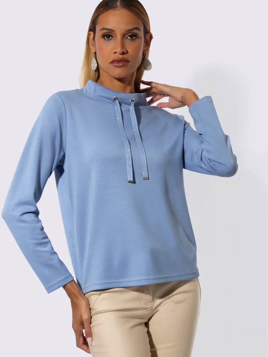 T-shirt à col montant avec manches longues en modal doux