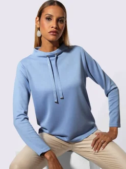 T-shirt à col montant avec manches longues en modal doux