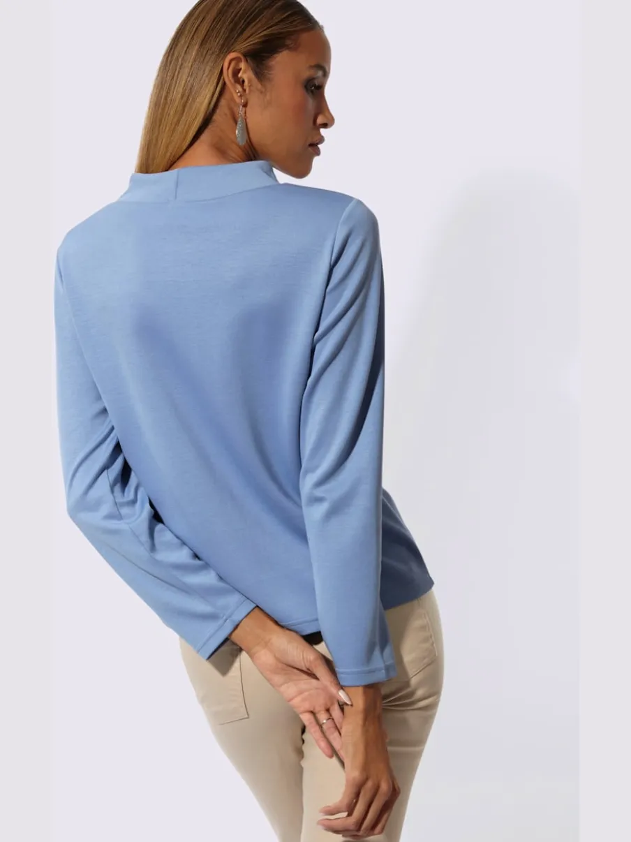 T-shirt à col montant avec manches longues en modal doux