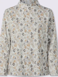 T-shirt à col montant 50% coton et 50% modal